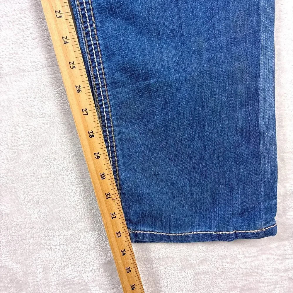 BKE Jeans Mens 34L Carter Faded Whiskered Stretch Western Cowboy Classic Y2K